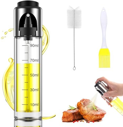 Ankway Vaporisateur d'huile pour la cuisson de l'huile d'olive, pulvérisateur d'huile en verre pour huile alimentaire, friteuse à air chaud, spray d'huile pour salade, barbecue, pâtisserie