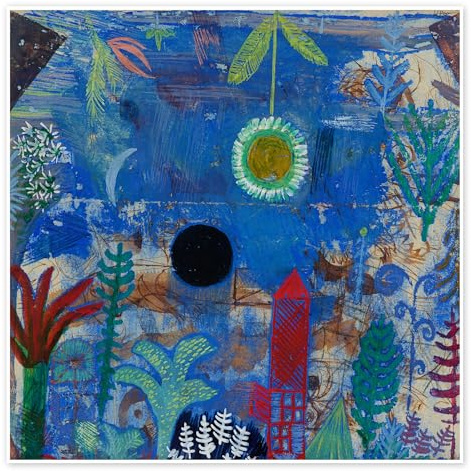 Sunken Landscape, 1918 Poster de Paul Klee 40 x 40 cm Bleu Tableaux Décoration murale