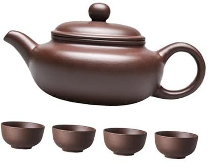 SiaBiced -Teekanne, chinesische Teekanne, praktische Geschenke für Teeliebhaber mit Deckel, Teekanne, Teegeschirr für Büro, Hotel, Braun, 250 Ml