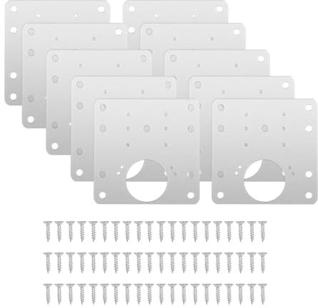 Plaque Reparation Charniere Porte,10 Pièces Charniere Porte Cuisine,Charniere Porte Placard avec Trou,Charnières pour Placards Kit De Réparation De Charnière pour Bois,Meubles,Étagères
