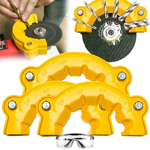 QQXUAN Drill Bit Sharpener, Precision Drill Bit Sharpening Guide Tool, Drill Bit Grinding Attachment, Multi-Specification Drill Bit Grinding, Portable Angle Grinder Drill Bit Sharpener (3pcs)