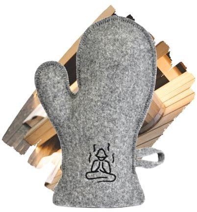 Premium Sauna-Handschuh aus Wollfilz – Hitzebeständiger Handschuh aus Naturfilz für finnische russische & traditionelle Saunen oder Dampfbäder – Banja-Zubehör & Wellness-Geschenk für Männer und Frauen
