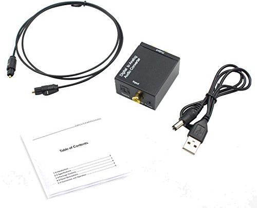 Glayent Convertitore ottico coassiale Toslink digitale ad analogico audio adattatore L/R 3,5 mm