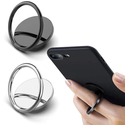 2 Pièces Anneau Telephone Portable, Anneau de Support pour Téléphone Portable Réglable à 360°, pour Tous Smartphones