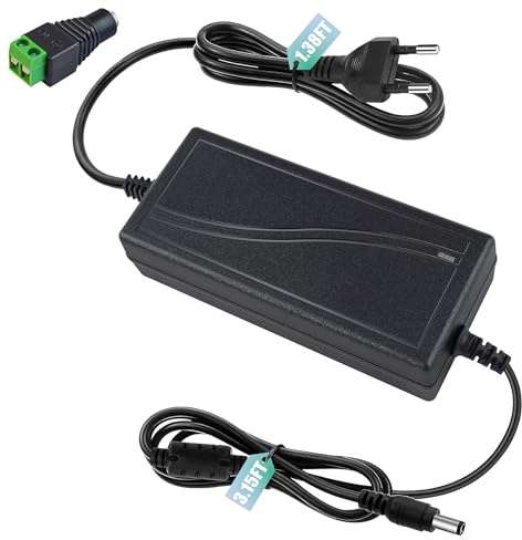 Adaptateur Alimentation AC DC 5V 5A 25W, Transformateur AC DC 5V Compatible avec Alimentation 5.1V 5A, Prise DC 5.5x2.5mm (2.1mm Compatible) pour Bande LED, Caméra Surveillance, Moniteur LCD, DVD, TV