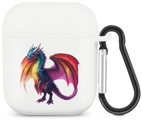 Transgender Dragon Compatible with Airpods 1&2 Case Cover Soft TPU Protective Cover with Hanging Buckle