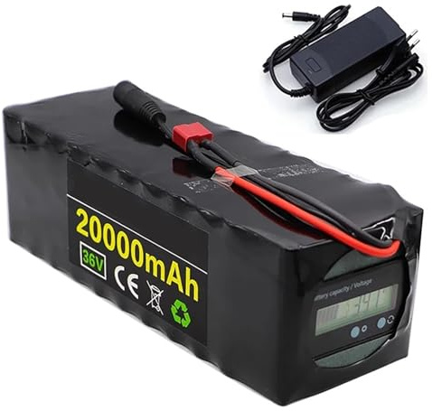 Batterie De Vélo Électrique 36V 20Ah Batterie E-Bike Batterie PVC Étanche 36V 10S4P avec Chargeur Et BMS pour 200W 350W 500W 750W Moteur