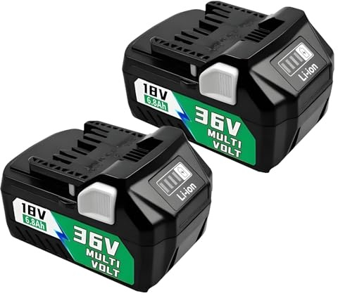BOGJFC Batterie Li-Ion 36V 6,8Ah Sans Fil Compatible Avec Hitachi HiKOKI Metabo BSL1830 BSL1840 BSL1850 BSL36A18 Pour Perceuse Scie Avec Indicateur De Charge(2PCS)
