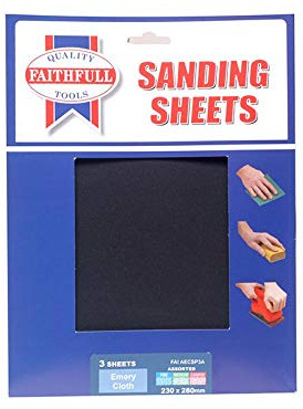 Faithfull AECSP3A 280 x 230mm Emery Medium Cloth Sheets