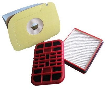 Spar-Set geeignet für Lux 1, 10 Staubsaugerbeutel + 1 Hepafilter + 1 Aktivkohlefilter