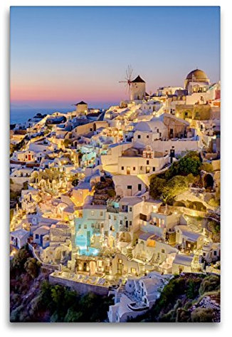 Premium Textil-Leinwand 60 x 90 cm Hoch-Format Santorin - Griechenland | Wandbild, HD-Bild auf Keilrahmen, Fertigbild auf hochwertigem Vlies, Leinwanddruck von Thomas Klinder
