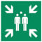 Panneau Point de rassemblement après évacuation | Alu 400x400mm | DIN EN ISO 7010 E007 | Plaque point de rassemblement | Panneau d'évacuation | Indication de premiers secours | Dreifke®