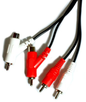 Loops 1m 2 RCA/PHONO Stackable Combiner Male to Plug Cable/Lead - CREATES SPARE SOCKET