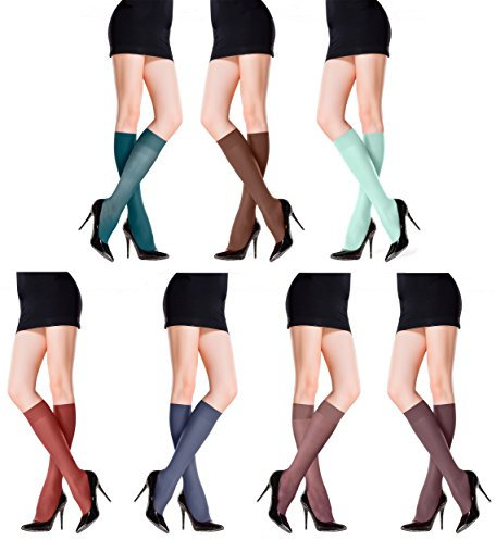 Compressana Calypso 140 den - Feinstrick Stützkniestrümpfe in den Trendfarben 2017 - effektive Stützwirkung mit 15-18 mmHg Kompression (Stütz-Klasse 3) - Größe III - Farbe aubergine - 1 Paar