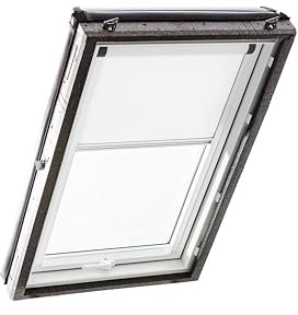 Original Roto Verdunkelungsrollo ZRV Elektrisch - Nahezu vollständige Verdunkelung - Führungsschiene Silber - Baureihe Designo R4/R7 und Classic 43/73 - Größe 094/118 | 09/11 - Stofffarbe Weiß