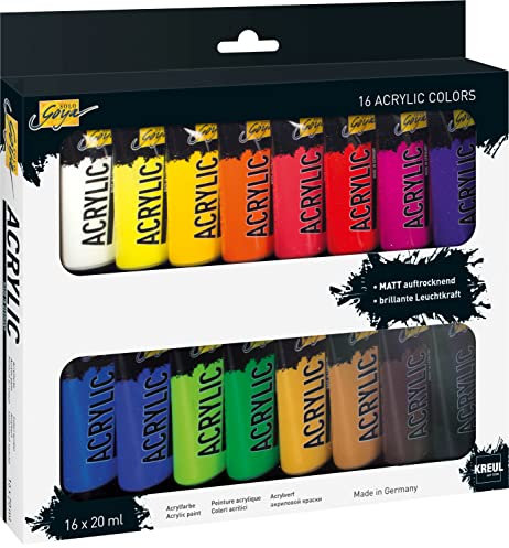 16er-Set Acryl-Farbe Künstlerfarbe SOLO Goya Acrylic Tuben 20 ml viele Farben Künstler Malen wasserfest