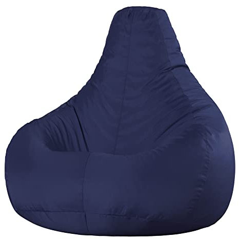Bean Bag Bazaar Dalton Gaming Sitzsack für Erwachsene, Dunkelblau, Outdoor Sitzsack mit Füllung, Bean Bag, Wasserabweisender Stoff, Bequemer Sessel für Wohnzimmer, Garten, Terrasse