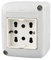 4box - Externa scatola da esterno IP40 2 moduli e completa di Side. Contenitore e Presa. Non necessita di adattatore. Installazione veloce