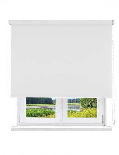 VIEWTEX Tenda a Rullo Opaca Termica/Oscurante Bianco 180 X 190 cm - Made in Europe - 5 Anni di Garanzia