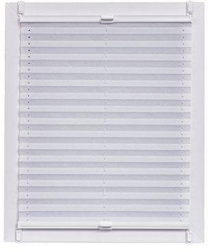Plissee Made in Germany, Tageslicht, Echtcrush, weiss, Klemmfix, weisse Schiene, 85 x 150