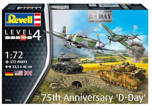 Revell REV-03352 Jubiläumsset 75th Anniversary D-Day Modelmaking, Mehrfarbig, 1/72, RV03352