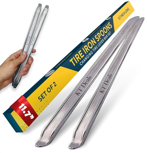 KT Deals Reifenbügellöffel, Reifenheber-Set, Reparaturwerkzeug-Set, Reifenmontierer, robuster Metallstahl für Motorrad, Fahrrad, Roller, Fahrrad, Rasenmäher (2 Stück, 29 cm)
