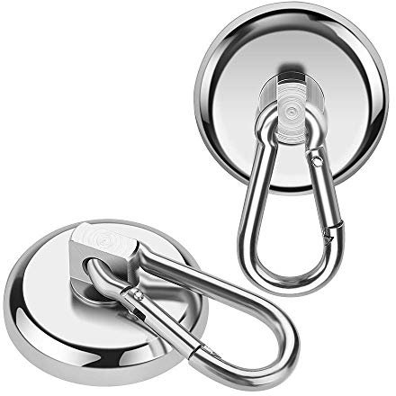 Wukong 2 Pezzi Calamite Potenti Ganci,Magneti Neodimio Ganci Diametro 32mm,60 Lbs(27.2KG) Calamita Potente Ganci Magnetici per Cucine, Garage, Bagni e Uffici.