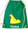 Shirtinstyle Gym Sack Kinder Turnbeutel Tiere Huhn mit Wunschnamen, Beutel Tasche, Farbe Kellygreen