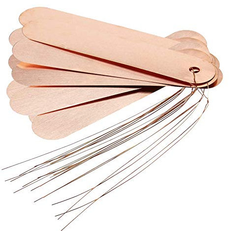 Lot de 20 étiquettes de jardin vierges en cuivre avec attaches pour herbes, plantes, fleurs, serres, arbres (120 x 20mm)