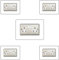 5X Double Socket Surround, Acrylic Back Panel or Plate, Protect Wall from Finger Prints, Font Colour:White
