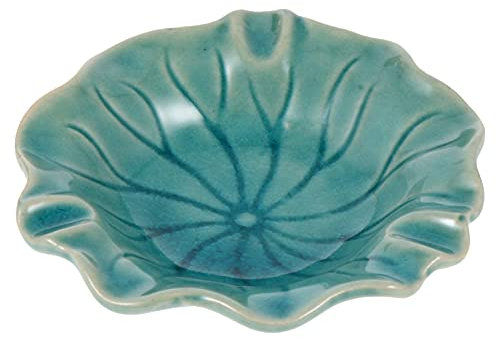 DOITOOL - Piatto in Ceramica per Salsa, Piatti da Portata con piattini, Ciotola per Foglie di Loto e antipasto, con diffusore di Oli Essenziali, Colore: Blu