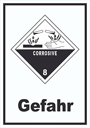 HB-Druck Schild Ätzende Stoffe Gefahr Corrosive hochkant A1 (594x841mm)