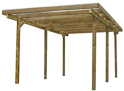 Wooden pergola canopy car port + roof 5x3m one size