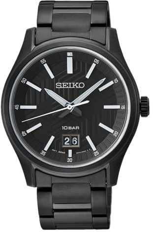 Seiko Herrenuhr aus schwarz beschichtetem Edelstahl SUR515P1