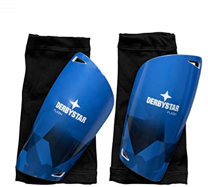 Derbystar Herren Flash Schienbeinschoner, Blau-Schwarz, L