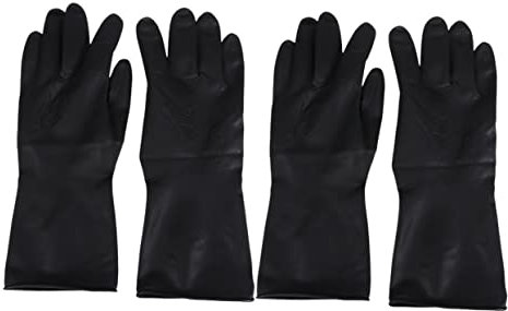 2 Paar Wiederverwendbare Schwarze Handschuhe Zum Haare Färben - Schutz Für Friseure Gummihandschuhe Für Haarfärbemittel Elastische Friseurhandschuhe (L)