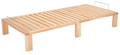 Gigapur Kiefer massiv Holzbett G56, naturbelassen, mit Standardfuß 25 cm Höhe, inkl. Lattenrost und Matratzenbügeln, Liegefläche 80x200 cm