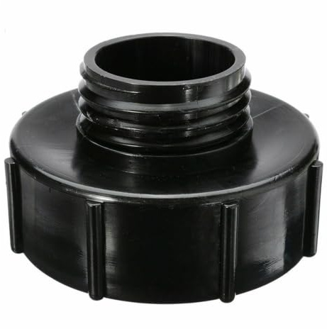 HOMEXO IBC-Tonnen-Fass-Düse, IBC-Tankventil-Anschluss-Adapter, S100 x 8 (100 mm), zur Reduzierung von S60 x 6 (60 mm), Kunststoff for IBC-Wassertanks, Behälter, Wasserhahn-Zubehör, 1 Stück