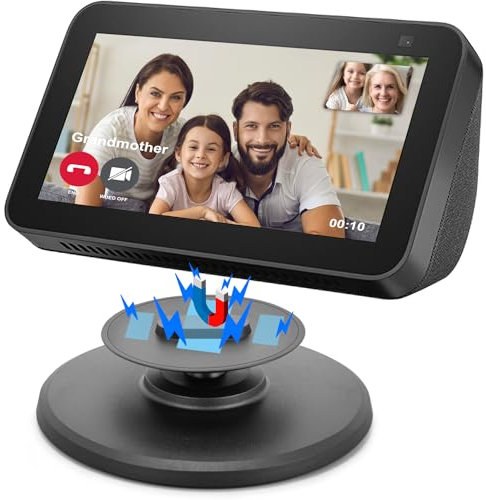 Ständer für Echo Show 5 (1. Generation und 2. Generation), verstellbarer Ständer für Echo Show 5, verstellbarer Alexa-Ständer, magnetische Halterung, Zubehör, 360 Grad drehbar, Neigungsfunktion,