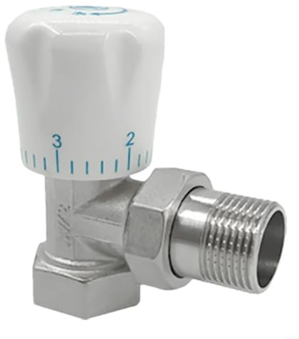 Feegow Heizkörperthermostat,1/2“ Eckvariante Heizkörperventil Heizungsregler Thermostatkopf mit eingebautem Flüssigkeitsfühler