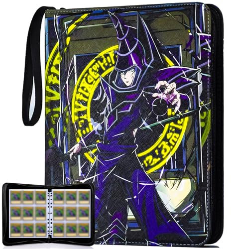 KarlyPro 990 Kartenbinder mit großer Kapazität für Yugioh-Sammelkarten, 9 Fächer, Kartenhalter mit 55 Hüllen, kompatibel mit Yu-Gi-Oh-Karten.
