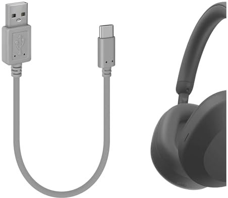 GEEKRIA USB Headphones Charger Cable Compatible with Sony WF-C710N, WF-1000XM6, WH-1000XM5/1000XM4/ XB920N/ XB910N/CH720N, USB to USB-C Replacement Power Charging Cord (1 ft/30cm)