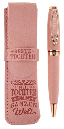 History & Heraldry Bamboo Persönlicher und individueller Kuli Kugelschreiber Stift mit Namen und Spruch Personalisiertes Etui Monogramm-Design persönliches Geschenk (Kuli Tochter)
