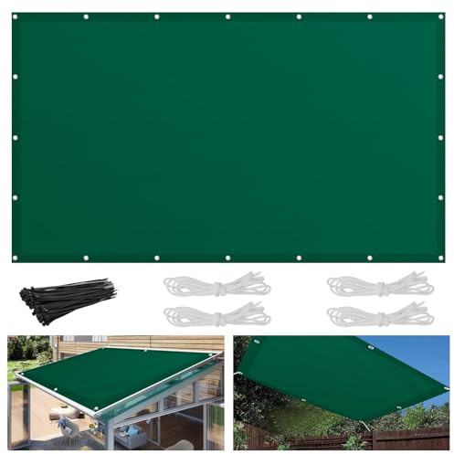 Toldo solar 2x3m verde rectangular con ojales y cuerda, impermeable | 95 % protección UV, lona de sombreado, protección solar, resistente a la intemperie, para balcón, jardín, terraza