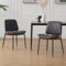 Wahson Modern Esszimmerstühle 2er-Set mit Gebogene Holzplatte bequemer Sessel mit Rückenlehne Polsterstuhl für Esszimmer Wohnzimmer, mit Kunstlederbezug, Dunkelgrau