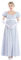 FCCAM Regency Kleider für Frauen Floral Regency Era Kleid Empire Taille Lange Tee Party Kleid mit Handschuhen, Blau, S