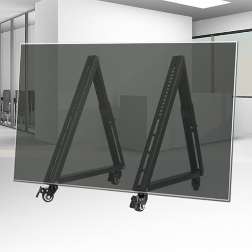 KK-GGL Plancher-Debout Mobile TV Panier, Scène Courte Présentation TV Stand, Universal TV Panier pour LED/LCD/OLED TV, Angle Réglable Plancher TV Stand, TV Stand pour 32 À 65 Pouces Écran Plat TV