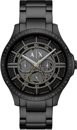 Armani Exchange Watch for Men, Automatic Movement and 46mm Case Size with Stainless Steel, Leather or Silicone Strap