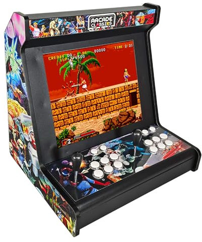 Arcade recreativa, Incluye 9.800 Juegos, Joysticks Arcade y 6 Botones de Juego, Incluye Placa Pandora DX 2 Plus, Posibilidad de Jugar hasta 4 Jugadores (Bartop 17 Ghost)