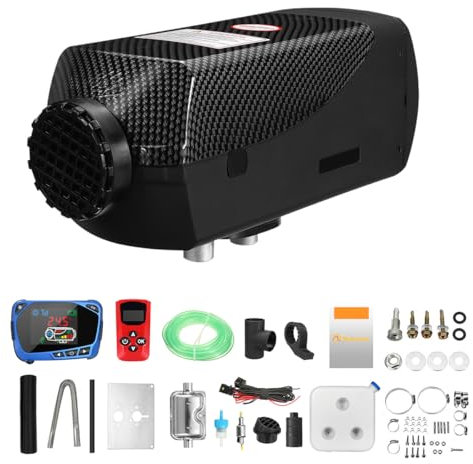 Sunster Standheizung 2KW 12V für Diesel Dieselheizung 0,11–0,26 L/Std mit LCD-Display und Fernbedienung Lufterhitzer mit Schalldämpfer für Auto PKW LKW Wohnmobil Heizung & Timer sowie Thermostat
